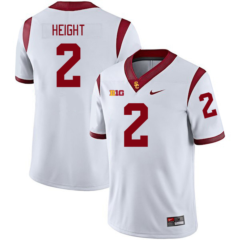 USC Trojans #2 Romello Height Big 10 Conference College Football Jerseys Stitched Sale-White